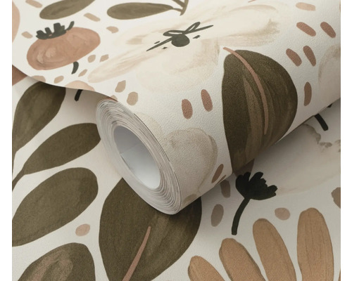 Tapetenrolle mit floralem Muster