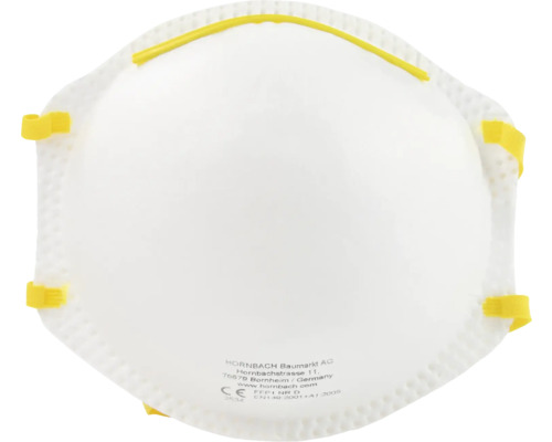 Atemschutzmaske mit gelben Bändern