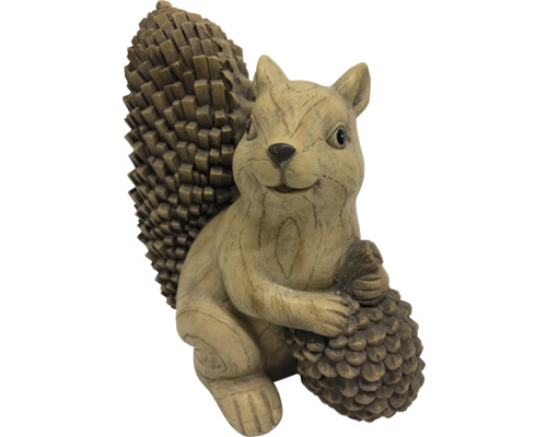 Dekorative Eichhörnchenfigur mit Tannenzapfen für den Garten