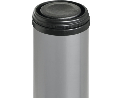 Abfalleimer aus Metall mit schwarzem Deckel