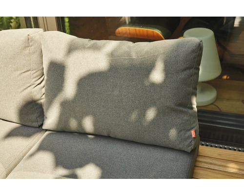 Graues, rechteckiges Rückenkissen für Gartenmöbel von sena garden aus textilem Material.
