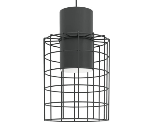Hängelampe mit schwarzem Metallkäfig