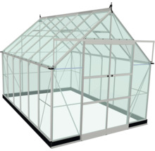 Gewächshaus mit Glasscheiben und Aluminiumrahmen