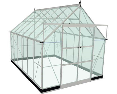 Gewächshaus mit Aluminiumrahmen und Glasscheiben