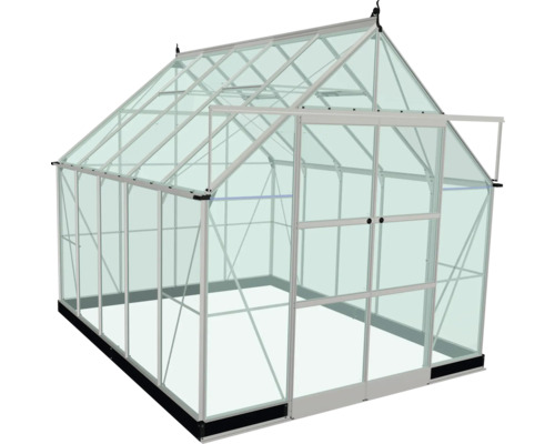 Gewächshaus mit Glas und Metallrahmen