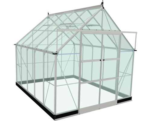 Gewächshaus mit Aluminiumrahmen und Glaspaneelen