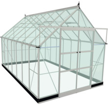 Gewächshaus mit Glaswänden und Aluminiumrahmen