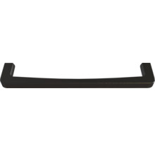 Schwarzer Möbelgriff aus Metall in eckiger U-Form für Schränke und Schubladen.