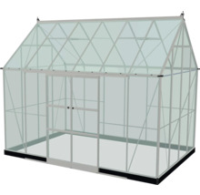 Gewächshaus mit Glasscheiben und Aluminiumrahmen