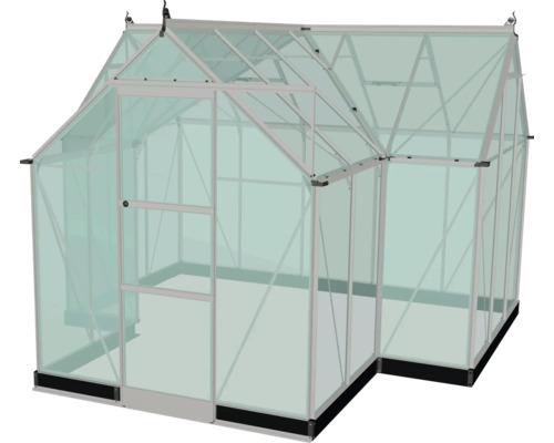 Gewächshaus mit Aluminiumrahmen und Glas