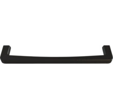 Schwarzer Möbel-Bügelgriff aus Metall für Schränke und Schubladen.
