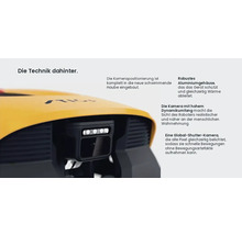 Nahaufnahme der Kamera eines Stiga Mähroboters