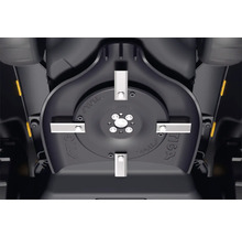 Nahaufnahme des Stiga Mähwerks mit Messern