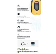 Informationen zu Installation, Schnitt, Kamera, Datensicherheit und Garantie des Produkts.