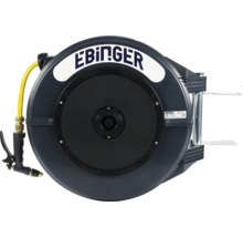 EBIINGER Schlauchaufroller mit Spritzpistole und gelbem Schlauch