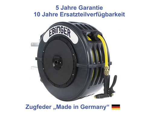 Ebinger Schlauchaufroller mit Gartenschlauch