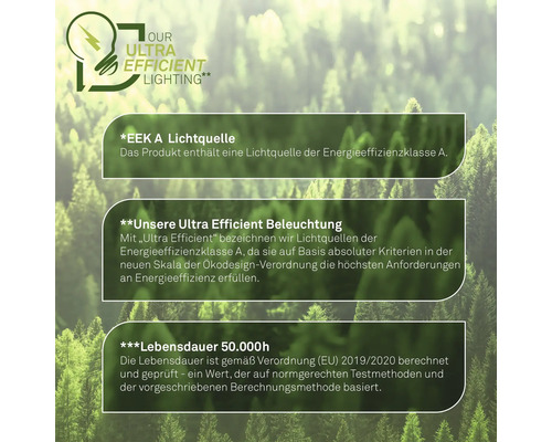 Informationen zur Energieeffizienz von Ultra Efficient Beleuchtung
