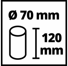 Symbolbild Rohrdurchmesser 70 Millimeter, Rohrlänge 120 Millimeter