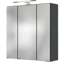 Dreitüriger Spiegelschrank für das Badezimmer mit LED-Aufsatzleuchte.