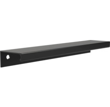 Schwarzer Möbelgriff als Profilgriff aus Metall für Schränke und Schubladen.