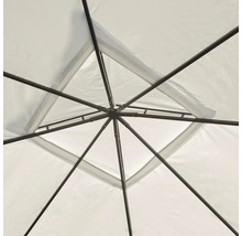 Detailansicht des Dachgestells eines Pavillons mit Stoffbespannung