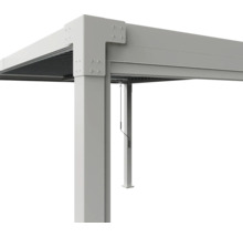 Detailansicht einer Aluminium-Lamellenpergola