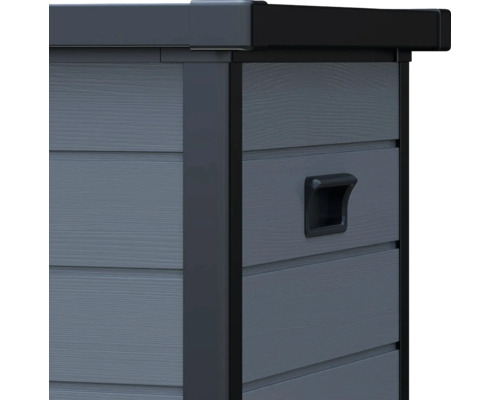 Detailaufnahme einer Gartenbox mit Griff