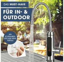 Edelstahl Küchenarmatur mit digitaler Temperaturanzeige für den Innen- und Außenbereich