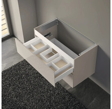 Waschtischunterschrank mit Schublade und Fächereinteilung zur Wandmontage