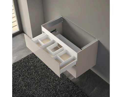 Waschtischunterschrank mit Schublade und Fächereinteilung zur Wandmontage