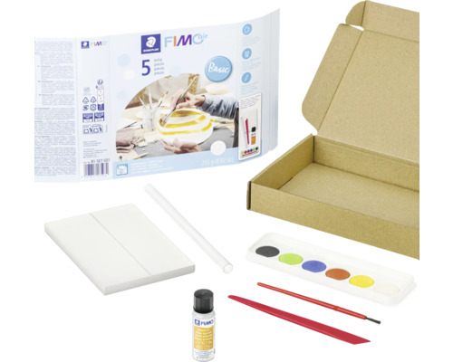 Staedtler Fimo Air Basic Set mit Modellierwerkzeug, Farben und Karton