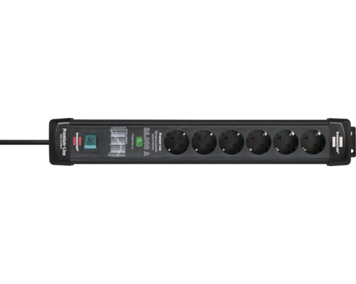 Steckdosenleiste mit sechs Steckdosen und Überspannungsschutz