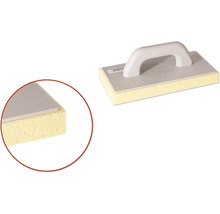 Schwammbrett mit Griff und Maßen 28x14 Zentimeter.