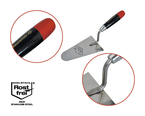 Maurerkelle aus Edelstahl mit Kunststoffgriff
