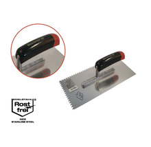 Maurerlob Zahnspachtel aus Edelstahl mit Kunststoffgriff