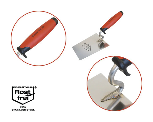 Maurerkelle mit Edelstahloberfläche und Kunststoffgriff