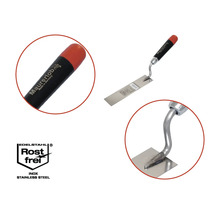 Maurerlob Eckenspachtel mit Edelstahlblatt und Kunststoffgriff