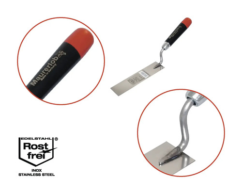 Maurerlob Stuckateurspachtel mit Edelstahlblatt und Kunststoffgriff