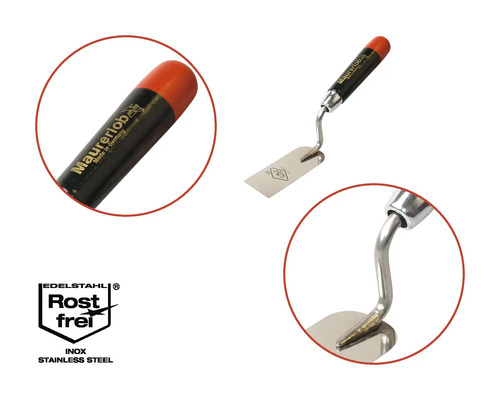 Maurerkelle aus Edelstahl mit Holzgriff