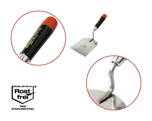 Maurerkelle aus Stahl mit Kunststoffgriff und Rostfrei Siegel