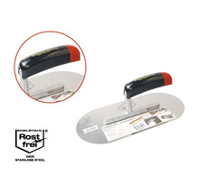 Glättkelle aus Edelstahl mit Kunststoffgriff und Rostfrei-Siegel