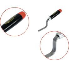 Maurerlob Fugenkratzer mit Holzgriff und gebogener Stahlklinge