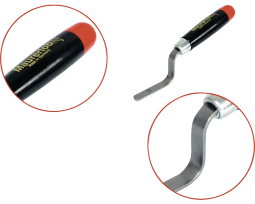 Maurerlob Fugenkratzer mit schwarzem Griff und roter Spitze