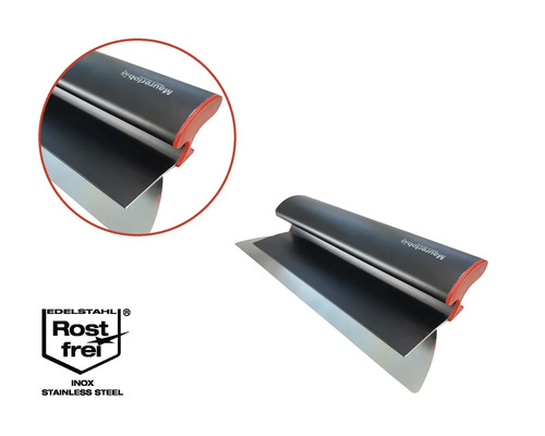 Maurerjob Glättkelle aus Edelstahl mit ergonomischem Griff