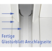 Glas Türblatt Anschlagseite Detailansicht