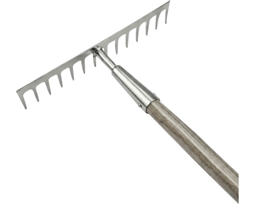 Gartenrechen mit Holzstiel und Metallzinken