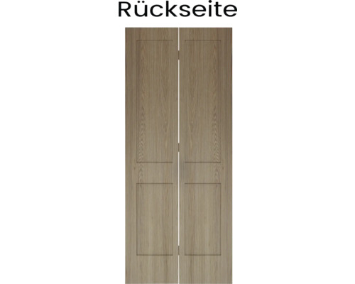 Rückseite einer Holztür mit zwei Füllungen