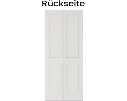 Rückseite einer weißen Innentür mit zwei Feldern