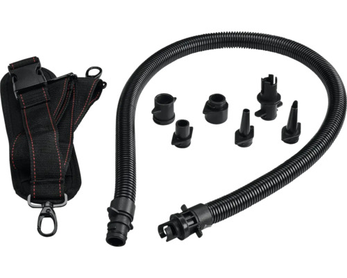 Schlauch mit verschiedenen Aufsätzen und Tragegurt