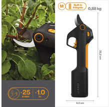 Akku Gartenschere mit technischen Details